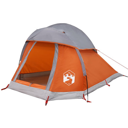 Camping Tent Dome 1-Person Grey and Orange Waterproof