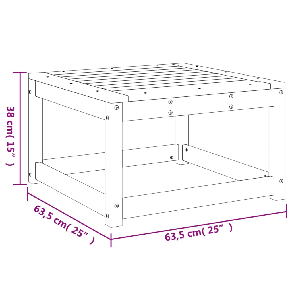 Garden Footstool Solid Wood Douglas