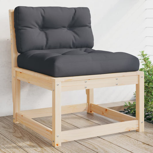 Garden Sofa with Cushions Solid Wood Pine