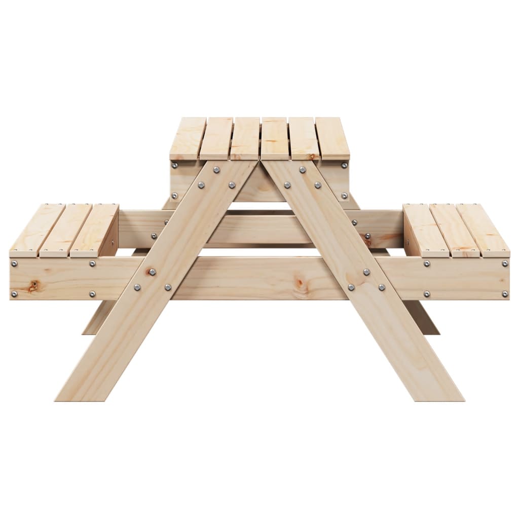 Picnic Table with Sandpit for Kids Solid Wood Pine