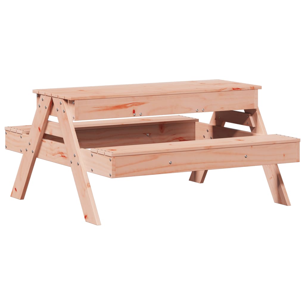 Picnic Table with Sandpit for Kids Solid Wood Solid Wood Douglas