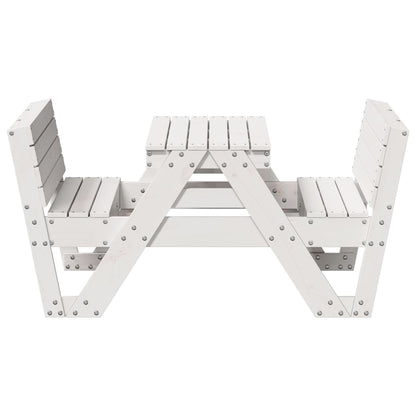 Picnic Table for Kids White 88x122x58 cm Solid Wood Pine