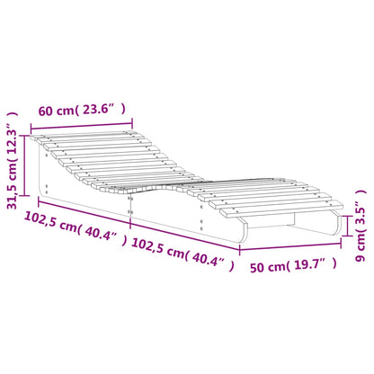 Sun Lounger Wax Brown 205x60x31.5 cm Solid Wood Pine