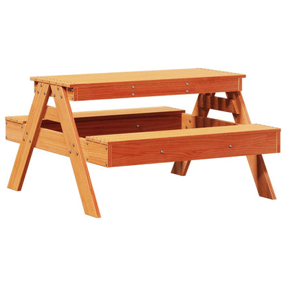 Picnic Table for Kids Wax Brown 88x97x52 cm Solid Wood Pine