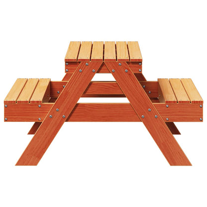 Picnic Table for Kids Wax Brown 88x97x52 cm Solid Wood Pine