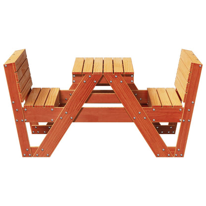 Picnic Table for Kids Wax Brown 88x122x58 cm Solid Wood Pine