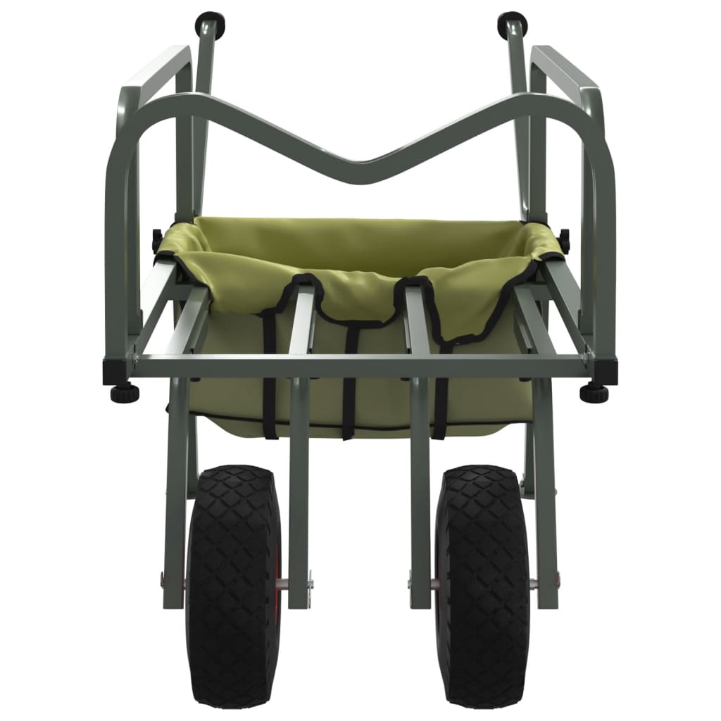 Fishing Trolley Green with 2 Wheels Powder-coated Steel