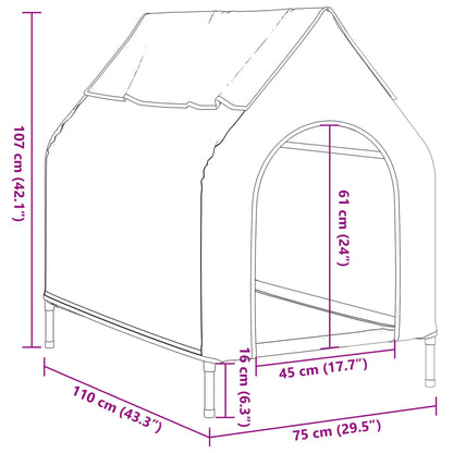 Dog House Anthracite Oxford Fabric and Steel