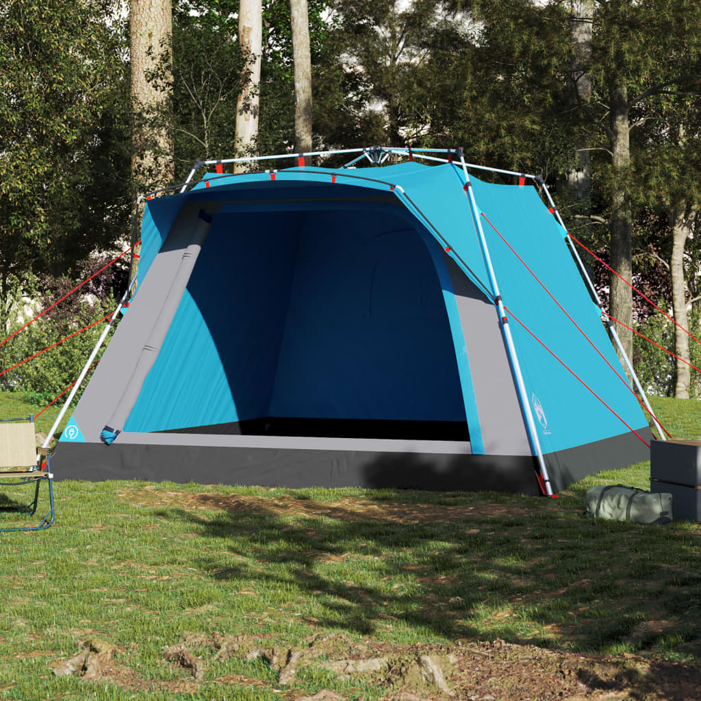 Camping Tent Cabin 4-Person Blue Quick Release