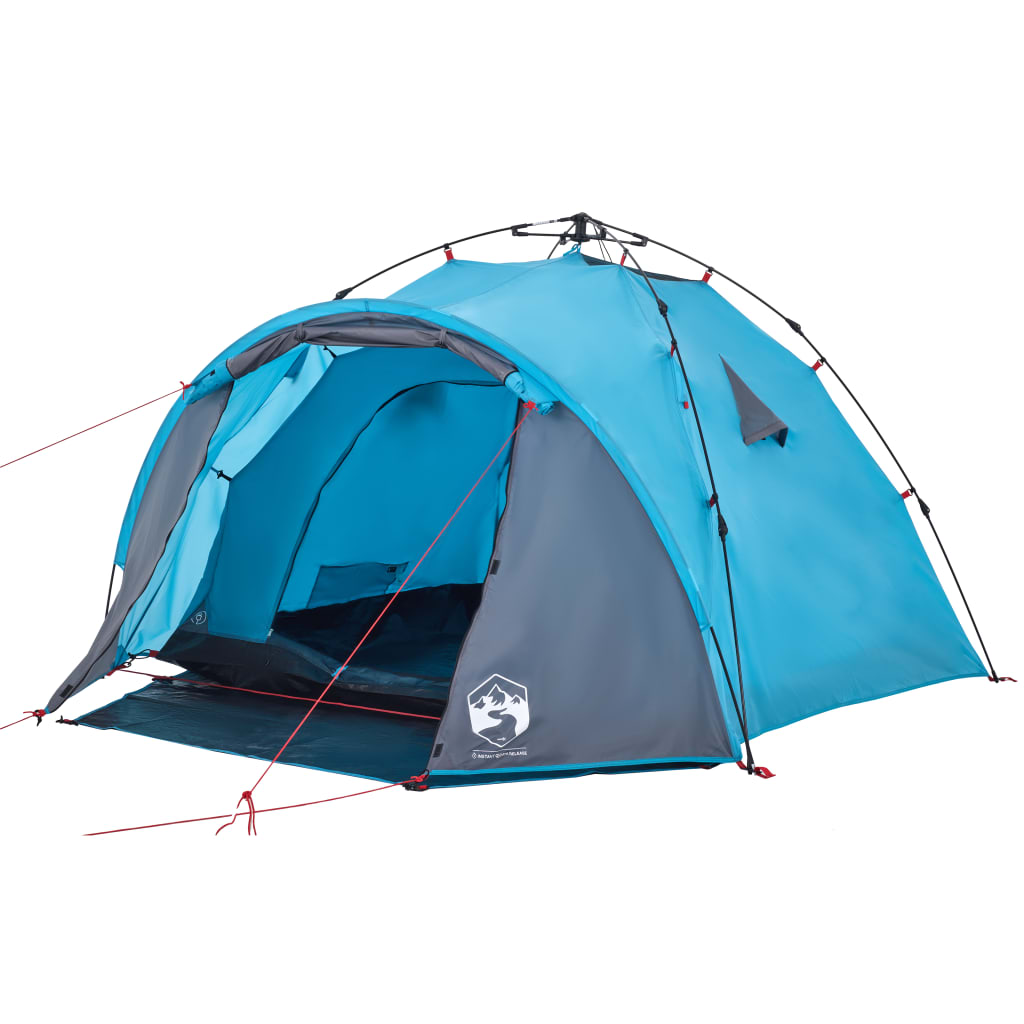 Camping Tent Dome 3-Person Blue Quick Release