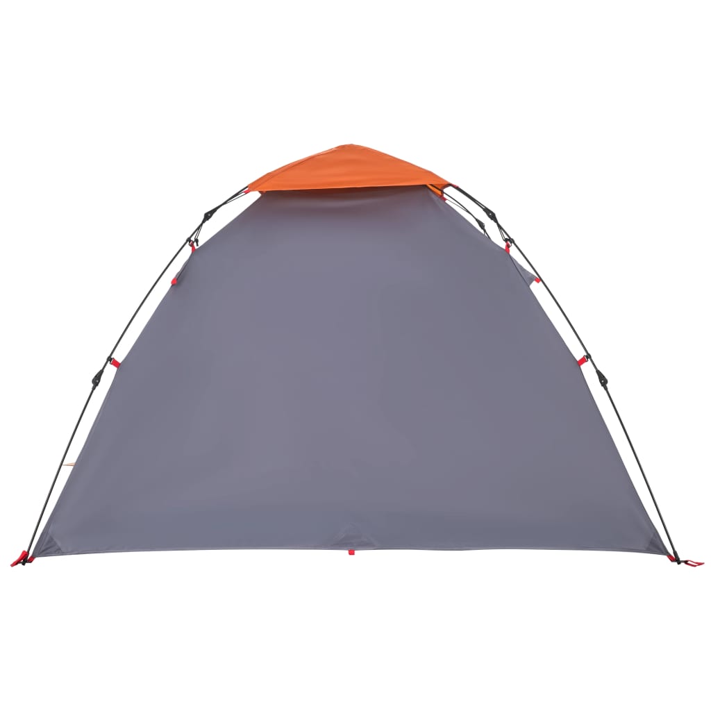 Camping Tent Dome 3-Person Grey and Orange Quick Release