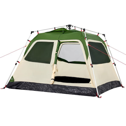 Camping Tent Dome 4-Person Green Quick Release