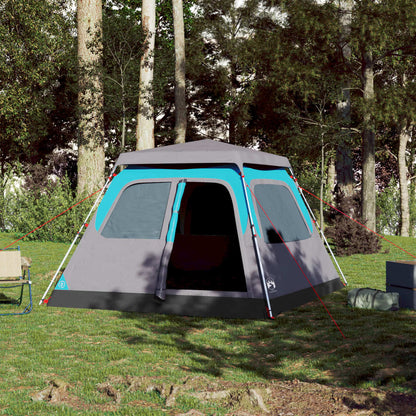 Camping Tent Dome 4-Person Blue Quick Release