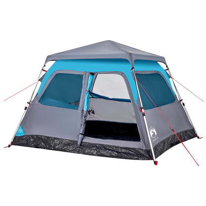 Camping Tent Dome 4-Person Blue Quick Release