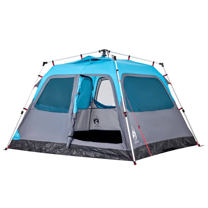 Camping Tent Dome 4-Person Blue Quick Release