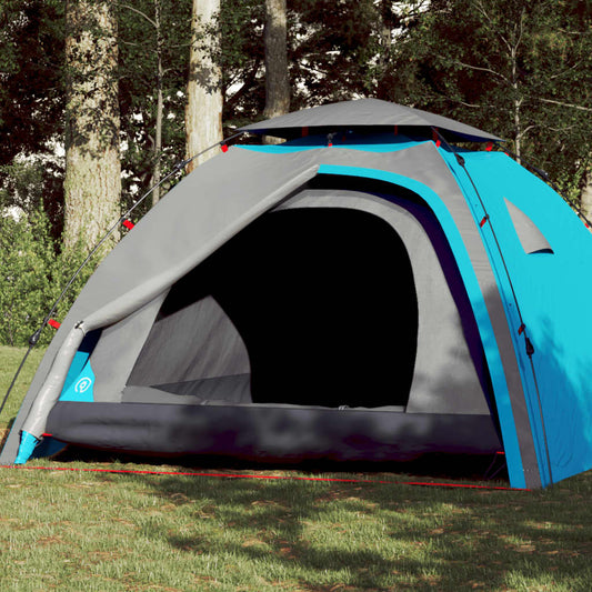 Camping Tent Dome 4-Person Blue Quick Release