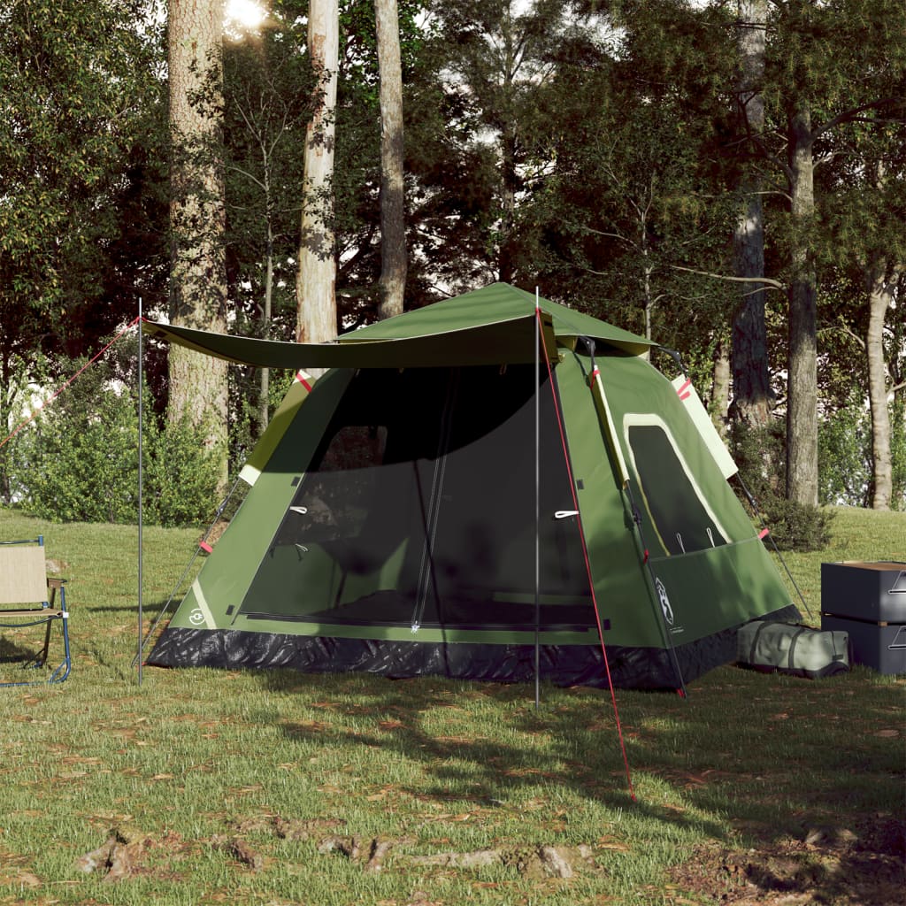 Camping Tent Dome 5-Person Green Quick Release