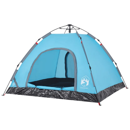 Camping Tent 3-Person Blue Quick Release