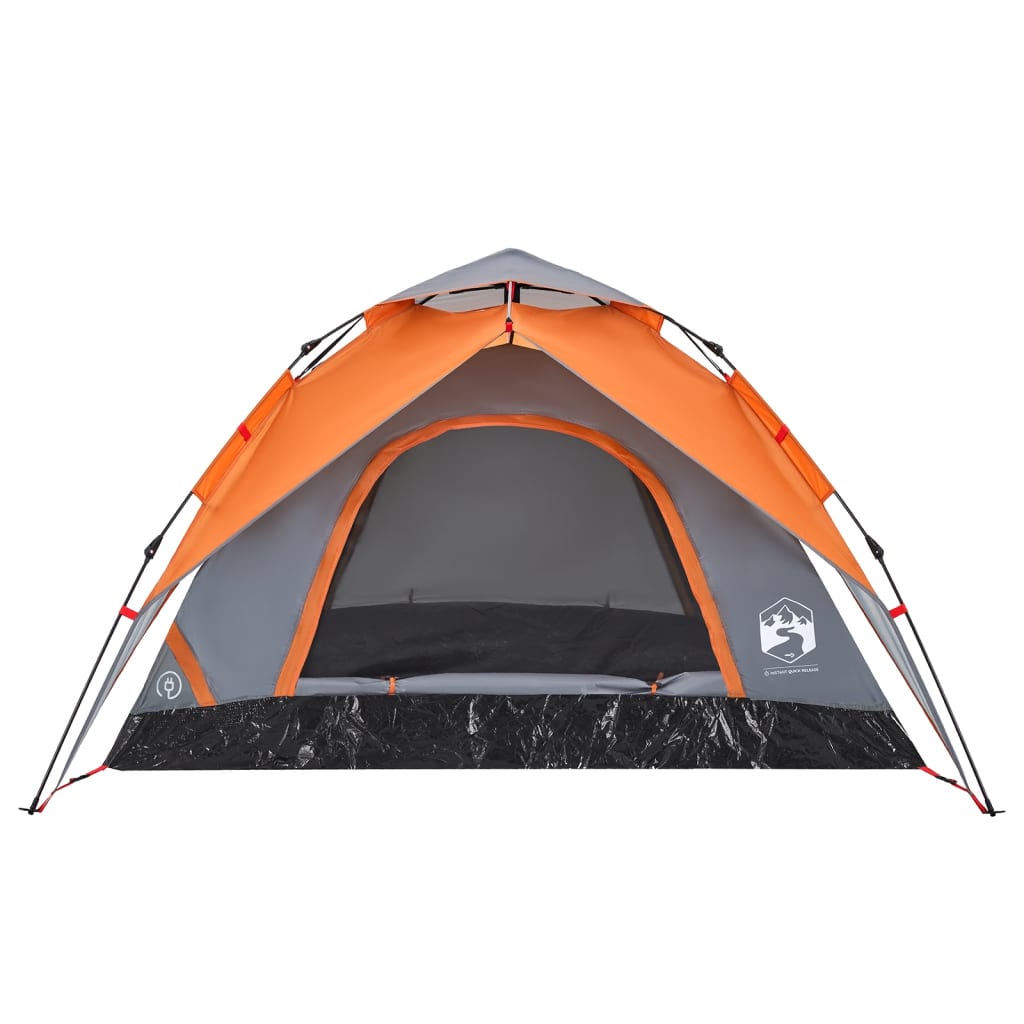 Camping Tent Dome 5-Person Grey and Orange Quick Release