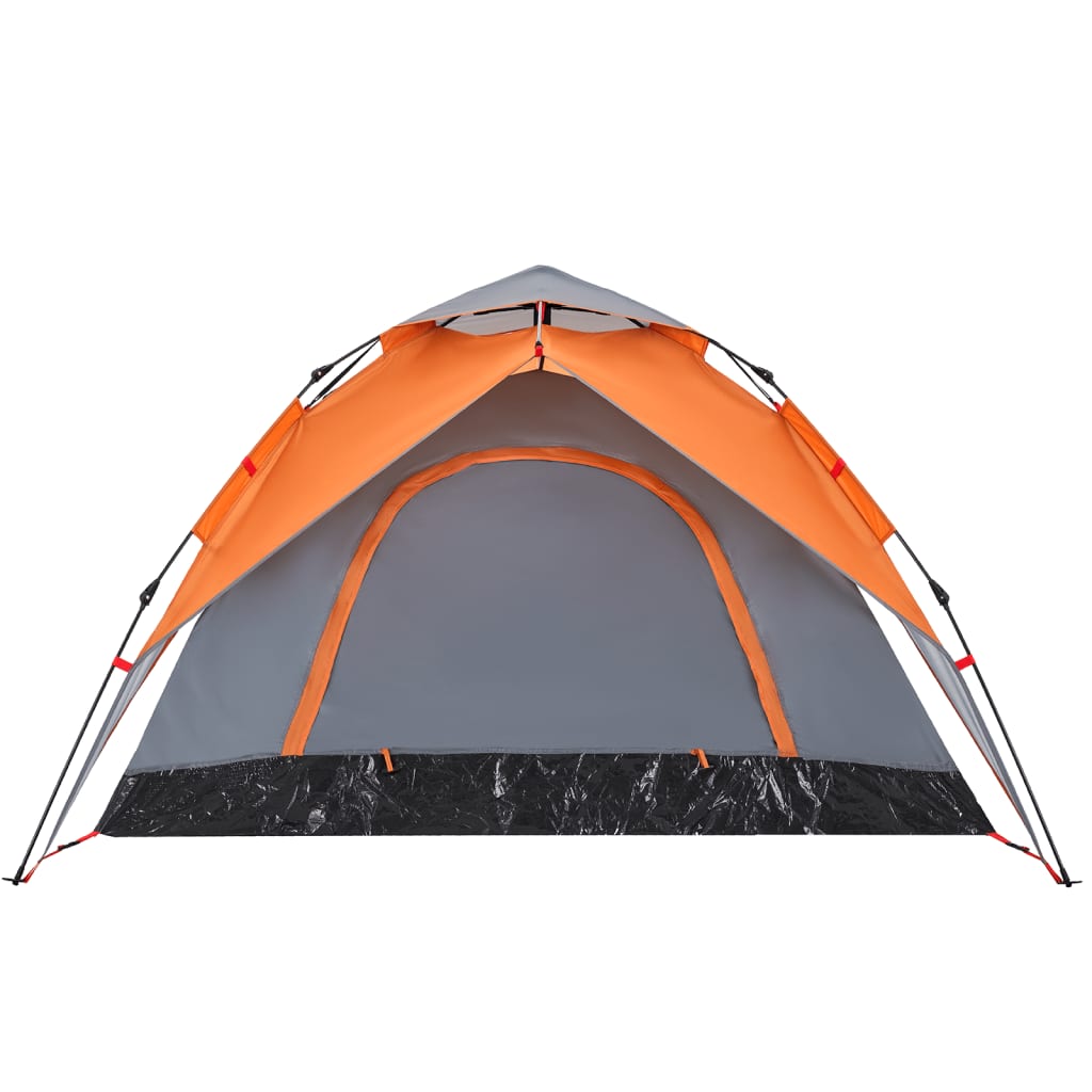 Camping Tent Dome 5-Person Grey and Orange Quick Release