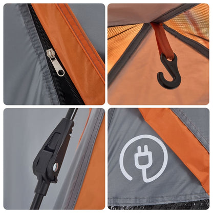 Camping Tent Dome 5-Person Grey and Orange Quick Release