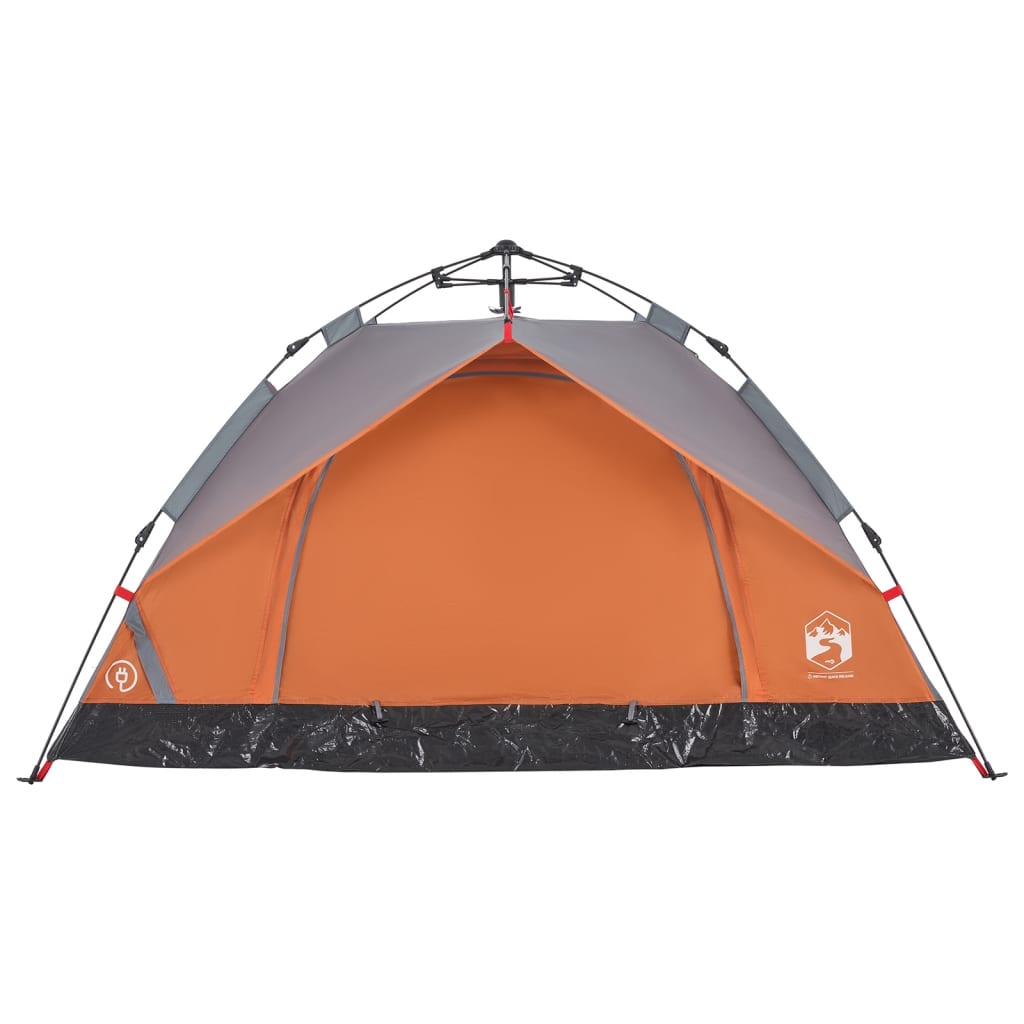 Camping Tent Dome 2-Person Grey and Orange Quick Release