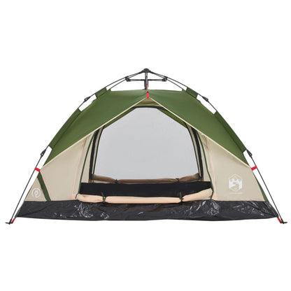 Camping Tent Dome 3-Person Green Quick Release