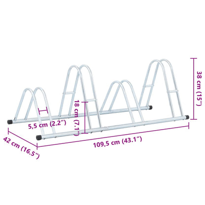 Bicycle Stand for 4 Bikes Floor Freestanding Galvanised Steel