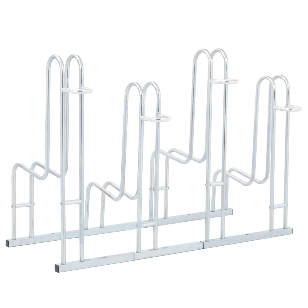 Bicycle Stand for 4 Bikes Floor Freestanding Galvanised Steel