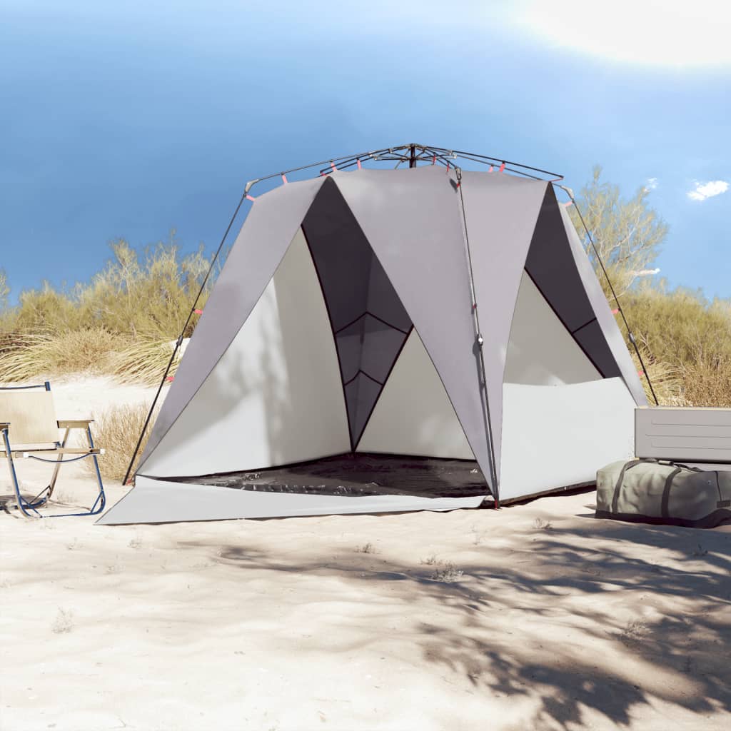 Beach Tent 4-Person Grey Quick Release Waterproof