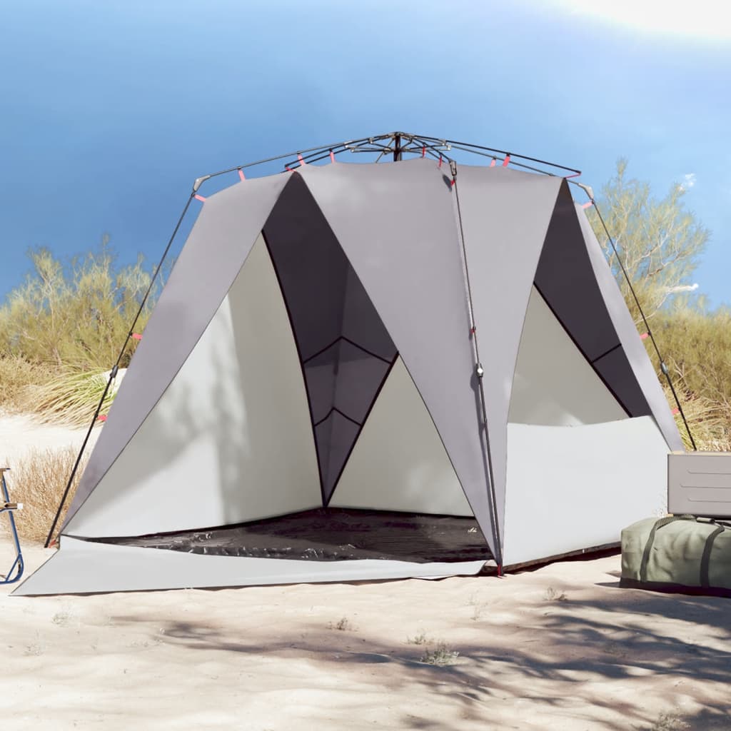 Beach Tent 4-Person Grey Quick Release Waterproof