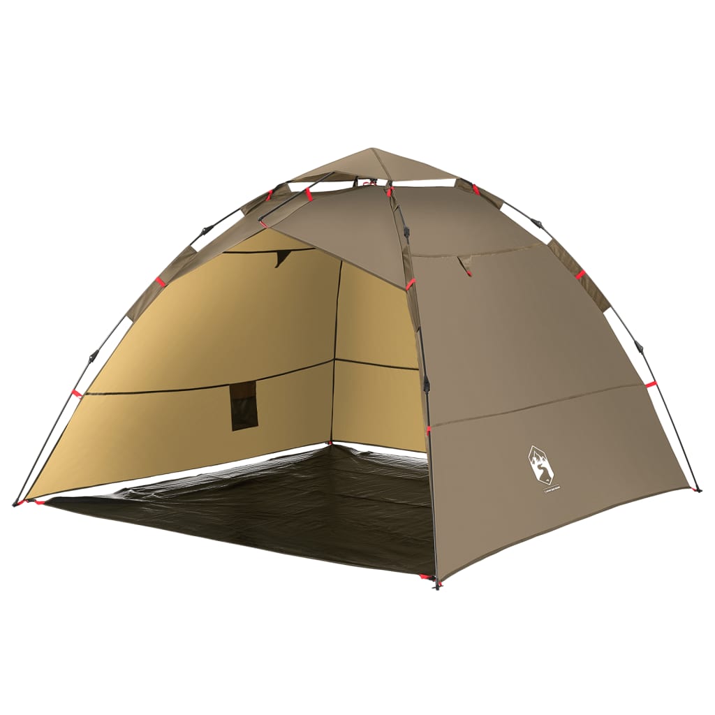 Fishing Tent 4-Person Brown Quick Release