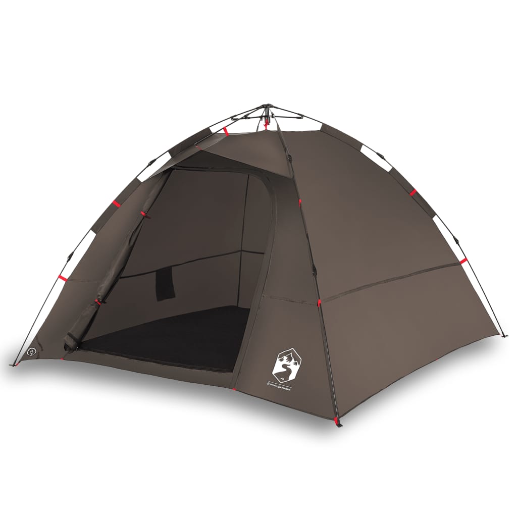 Fishing Tent 4-Person Brown Quick Release