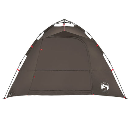 Fishing Tent 4-Person Brown Quick Release