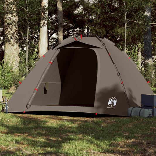 Fishing Tent 4-Person Brown Quick Release