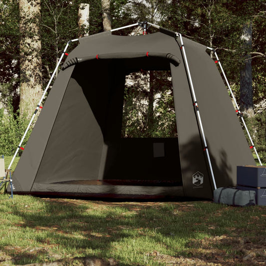 Fishing Tent 4-Person Brown Quick Release