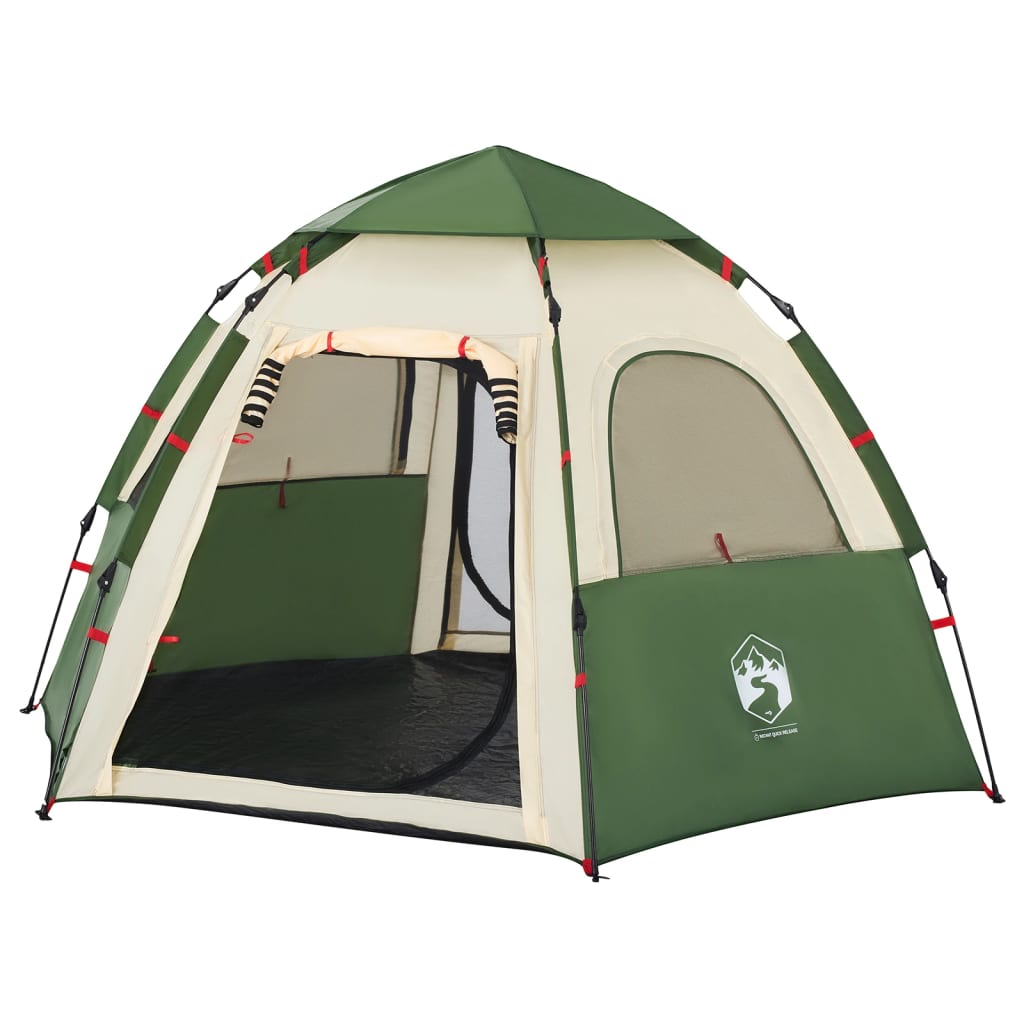 Camping Tent Cabin 4-Person Green Quick Release