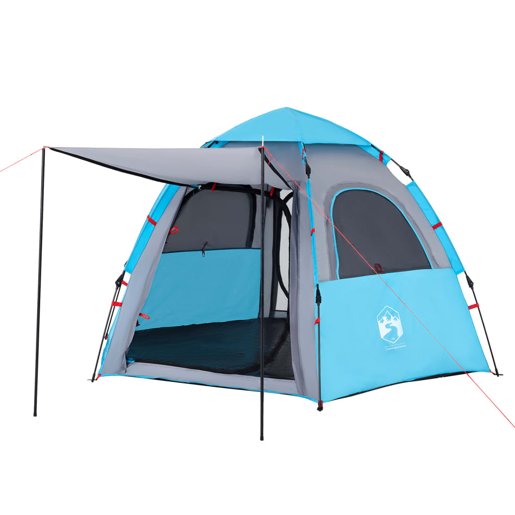 Camping Tent Cabin 4-Person Blue Quick Release