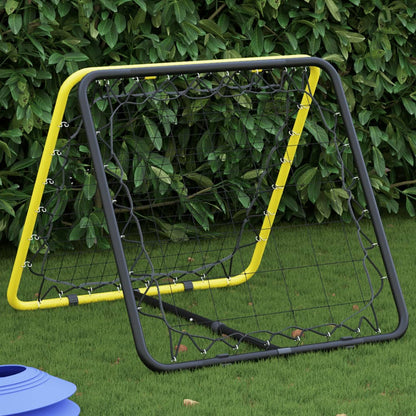 Football Rebounder Double Side Adjustable Yellow and Black Steel