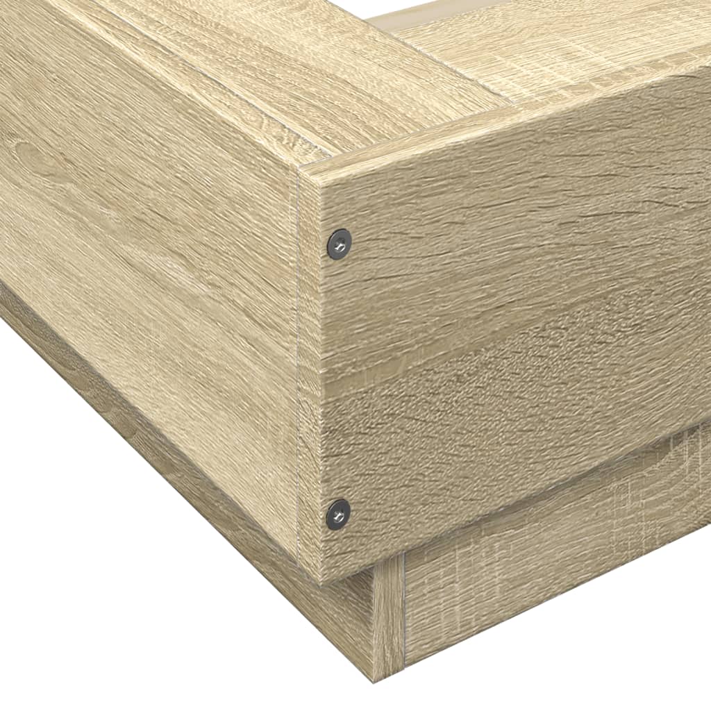 Bed Frame Sonoma Oak 135x190 cm Double Engineered Wood