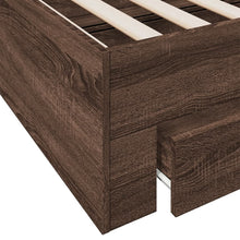 Load image into Gallery viewer, Bed Frame with Drawers Brown Oak 180x200 cm Super King Engineered Wood
