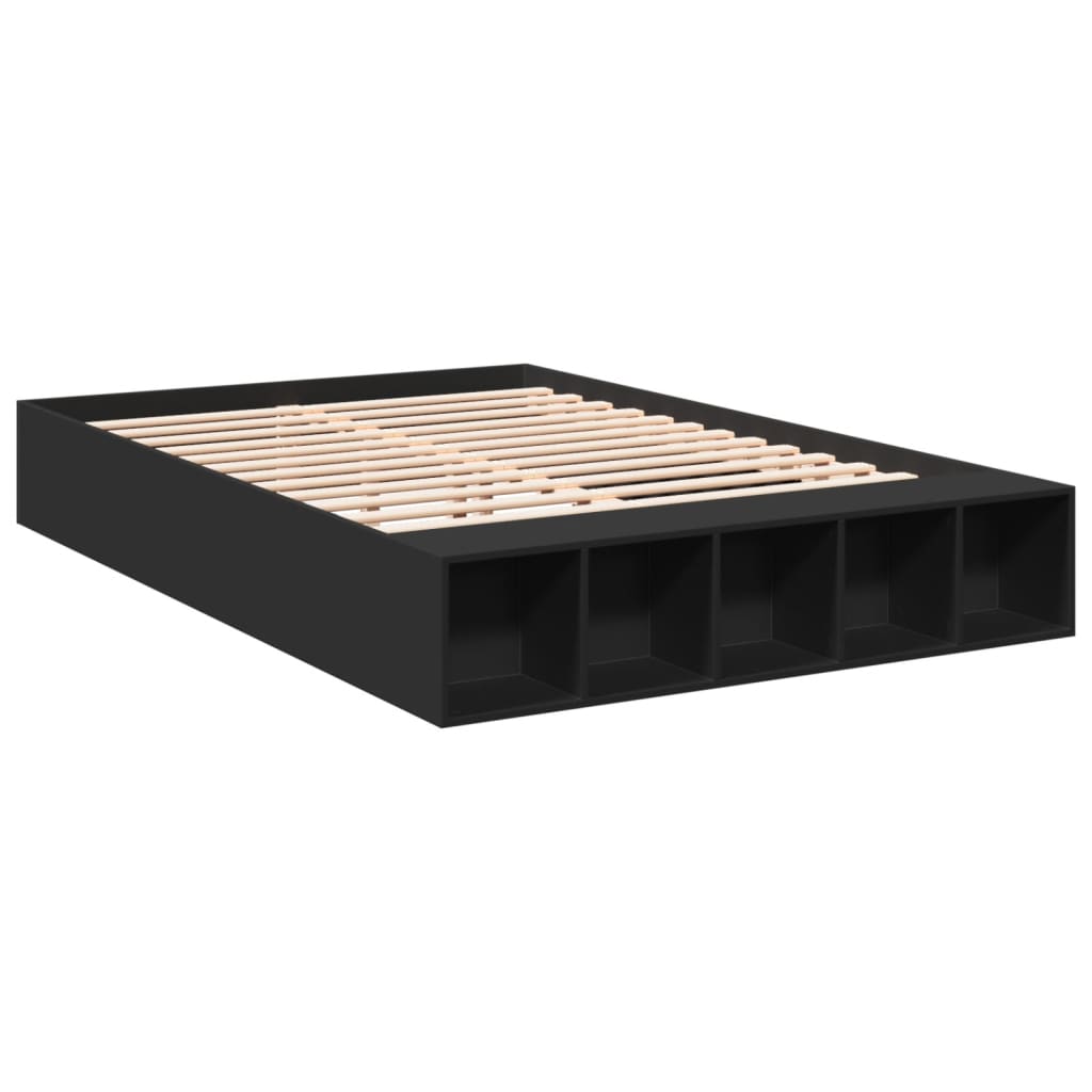 Bed Frame Black 160x200 cm Engineered Wood