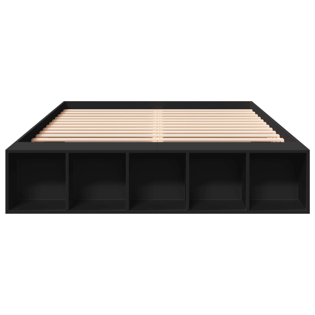 Bed Frame Black 160x200 cm Engineered Wood