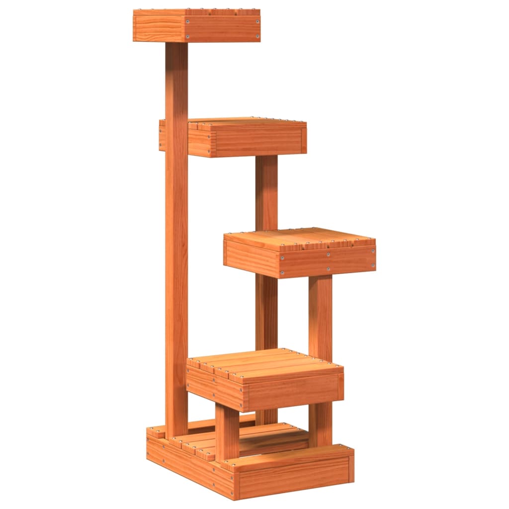 Cat Tree Wax Brown 45.5x49x103 cm Solid Wood Pine