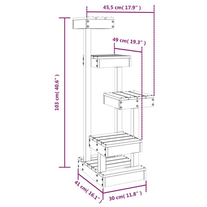 Cat Tree Wax Brown 45.5x49x103 cm Solid Wood Pine