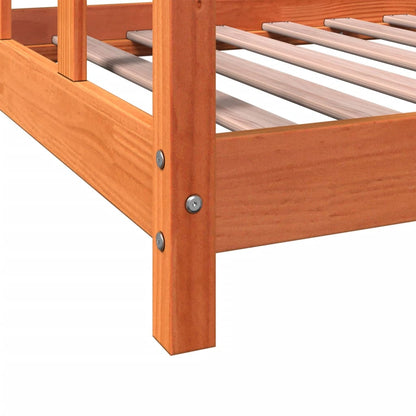 Kids Bed Frame Wax Brown 90x190 cm Solid Wood Pine