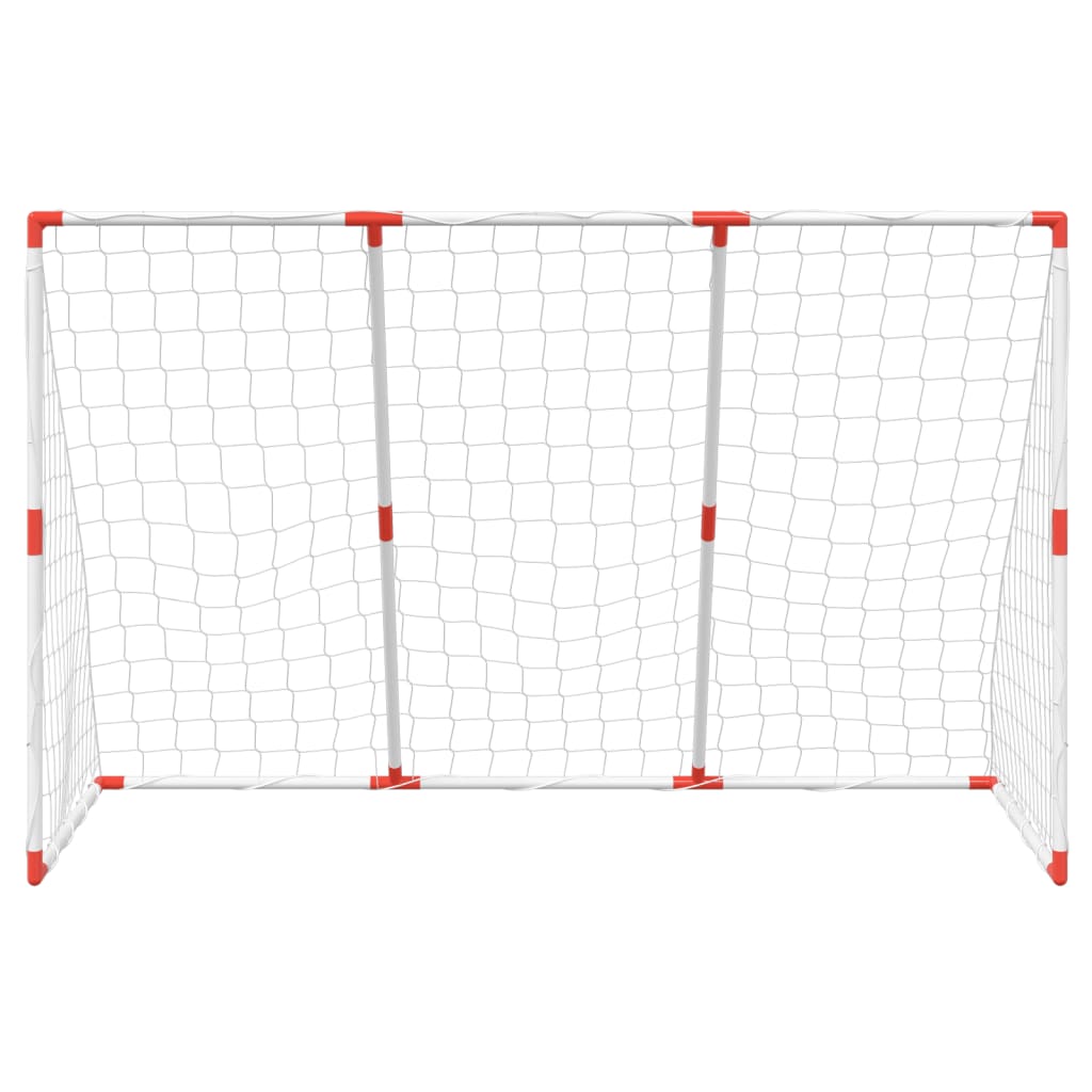 Kids' Football Goal with Balls 2-in-1 White 184x64x124 cm