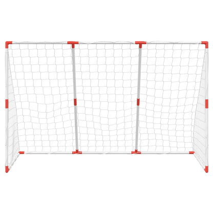 Kids' Football Goal with Balls 2-in-1 White 184x64x124 cm