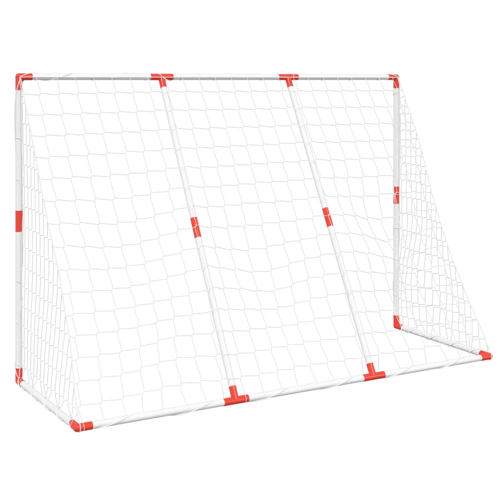 Kids' Football Goal with Balls 2-in-1 White 184x64x124 cm