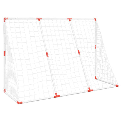 Kids' Football Goal with Balls 2-in-1 White 184x64x124 cm